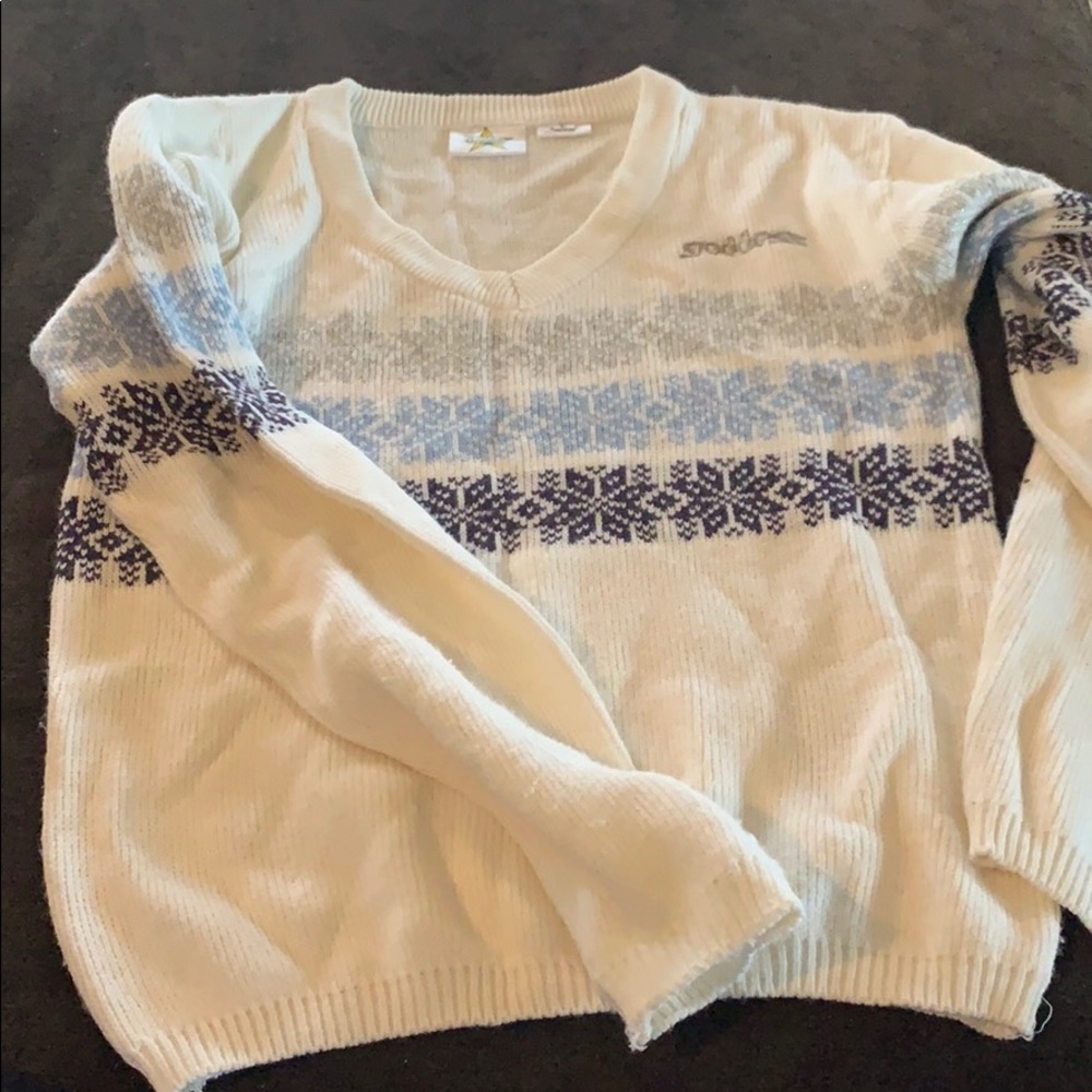 Goddess snowflake sweater with silver metallic